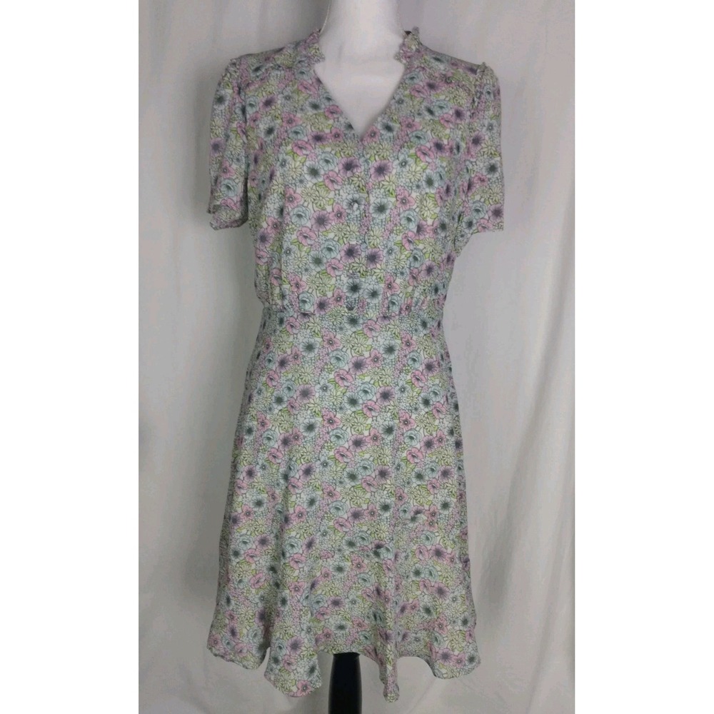 NWT BCBGeneration Floral Color Garden  Puff‎ Sleeve Mini Dress Size 8